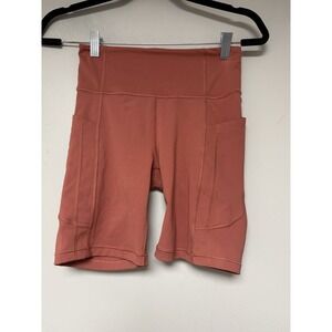 Athleta Women's Coral‎ Colored Biker Short Size XS 7"